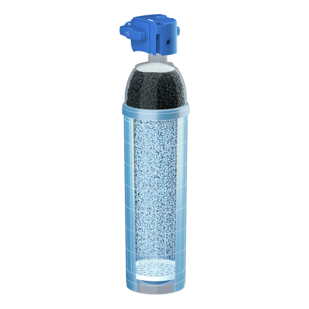Cutaway view of the PURITY C filter showing internal filtration layers and media.