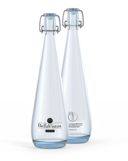 Due bottiglie trasparenti BRITA Swing con il logo del cliente.